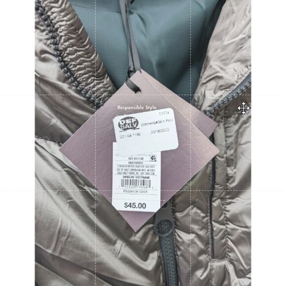 Ava Viv Puffer Jacket Short 2X Plus Winter Hood Coat Faux Fur Full Zip Silver - Picture 9 of 9